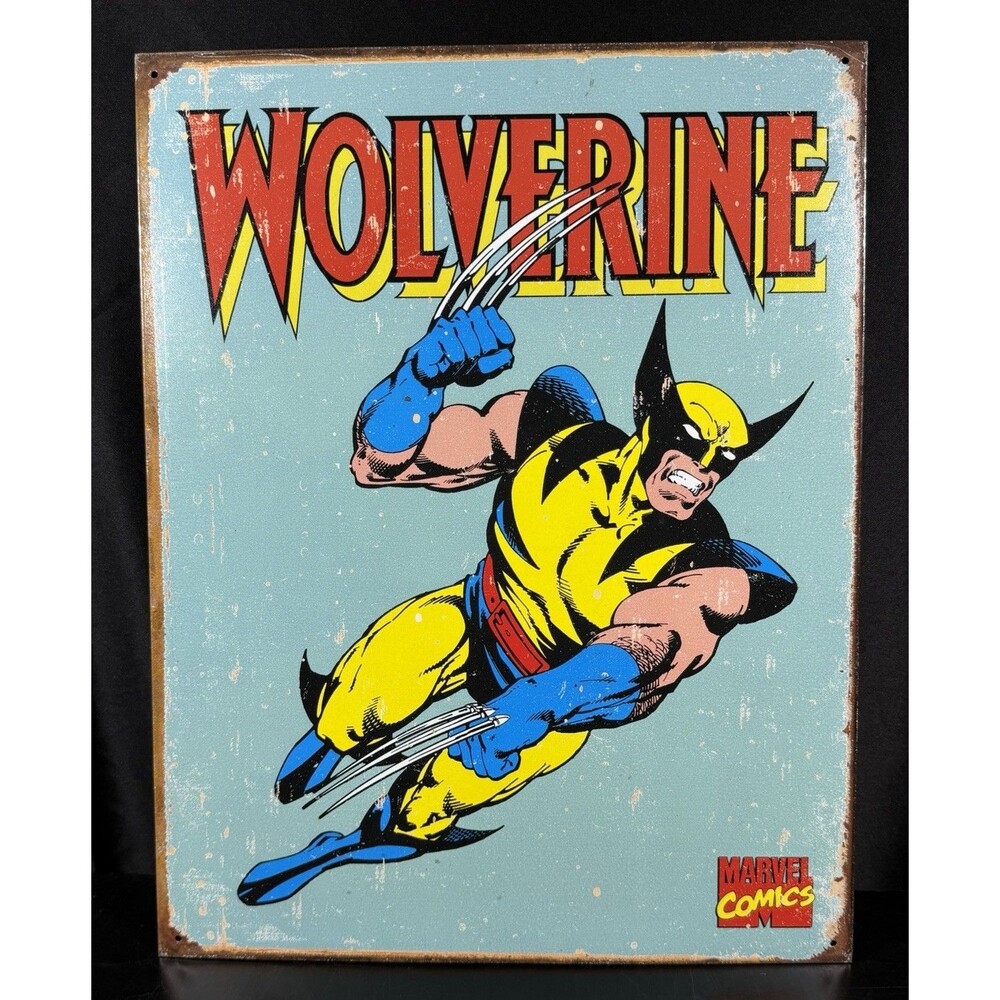 Wolverine Vintage Metal Tin Sign 16 x 12.5 inch Marvel Comics